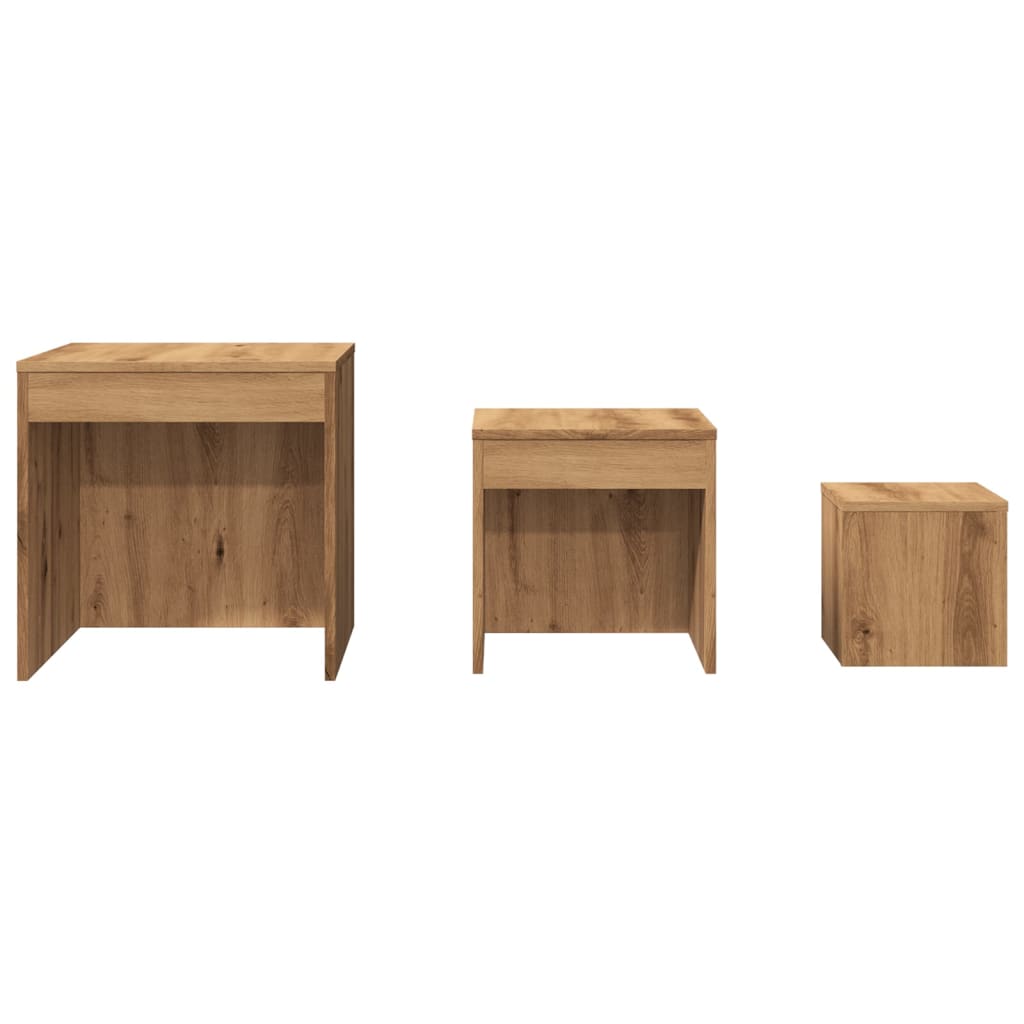 Nesting Tables 3 pcs Artisan Oak Engineered Wood - Bargainia.com - 