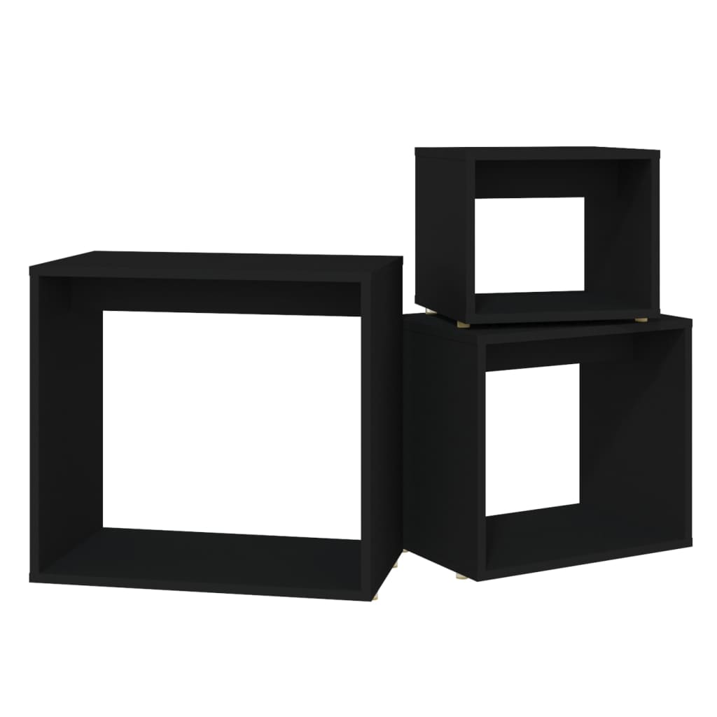 Nesting Tables 3 pcs Black Engineered Wood - Bargainia.com - 8720286611159 - 808577
