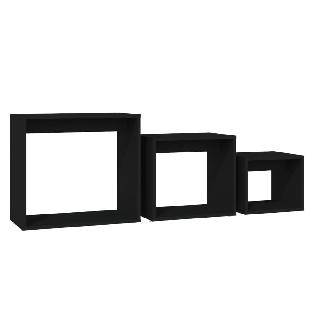 Nesting Tables 3 pcs Black Engineered Wood - Bargainia.com - 