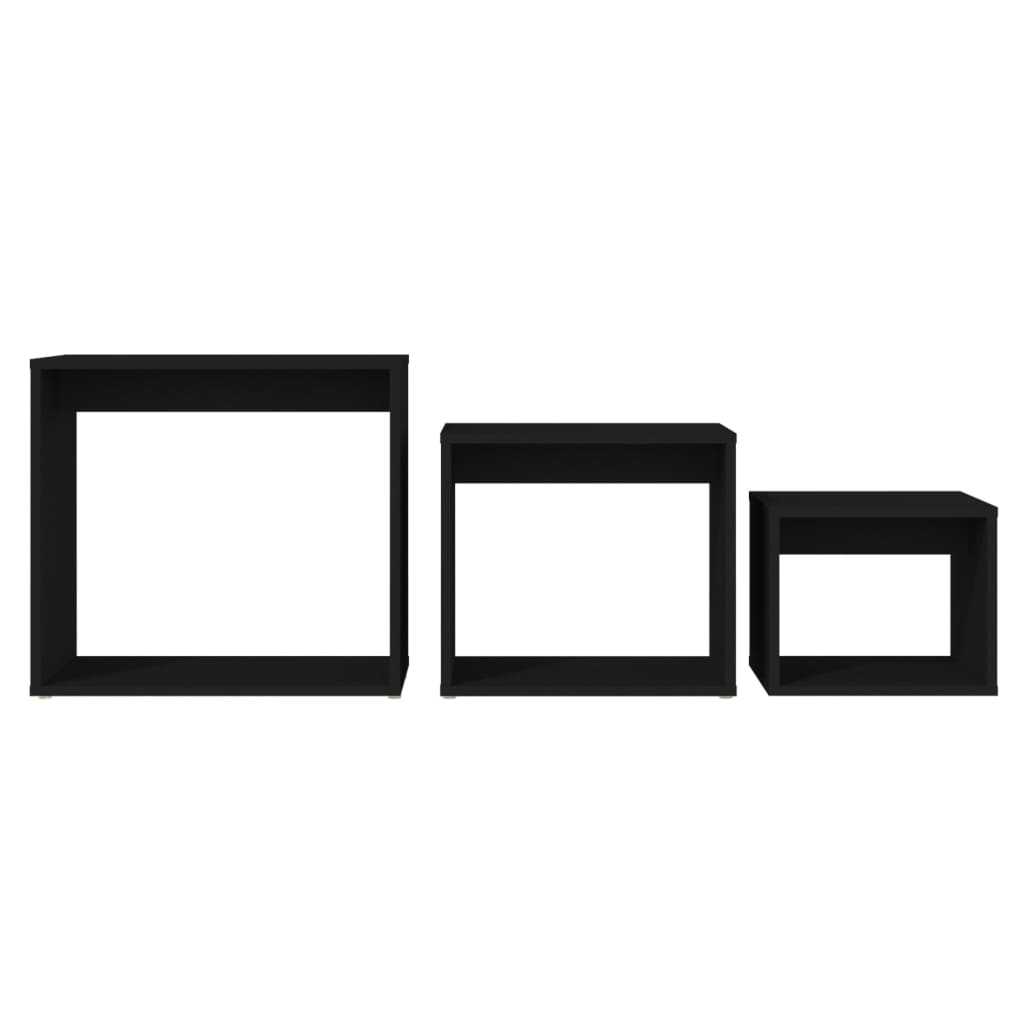 Nesting Tables 3 pcs Black Engineered Wood - Bargainia.com - 