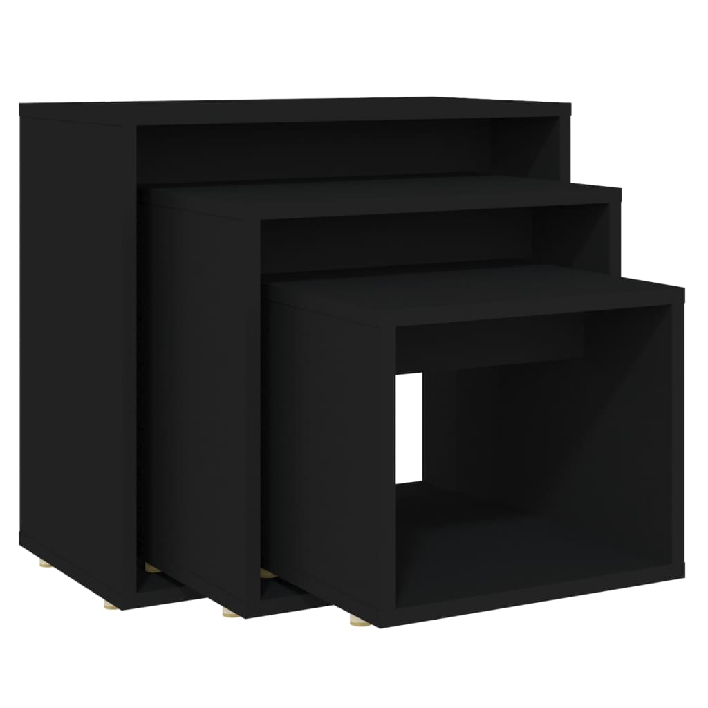 Nesting Tables 3 pcs Black Engineered Wood - Bargainia.com - 8720286611159 - 808577
