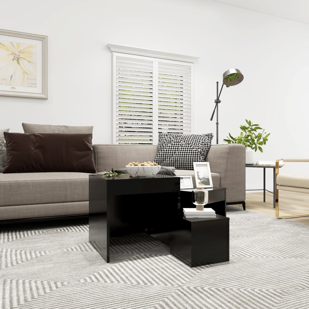 Nesting Tables 3 pcs Black Engineered Wood - Bargainia.com - 8720286611333 - 808595