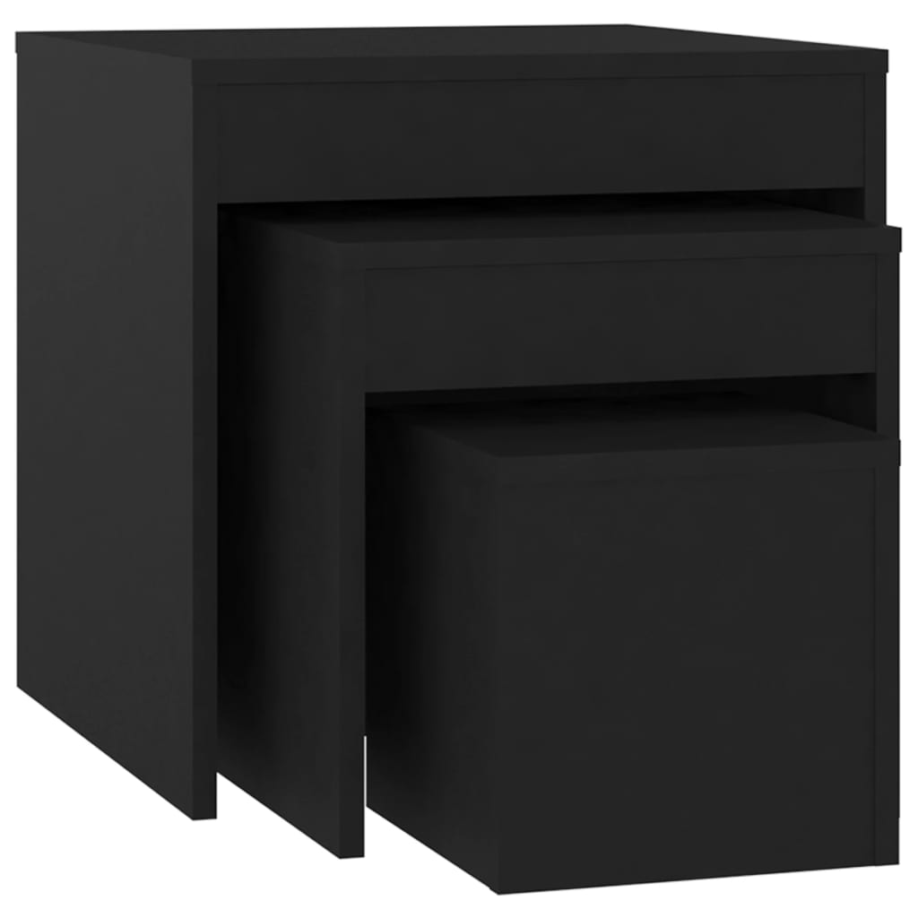 Nesting Tables 3 pcs Black Engineered Wood - Bargainia.com - 8720286611333 - 808595