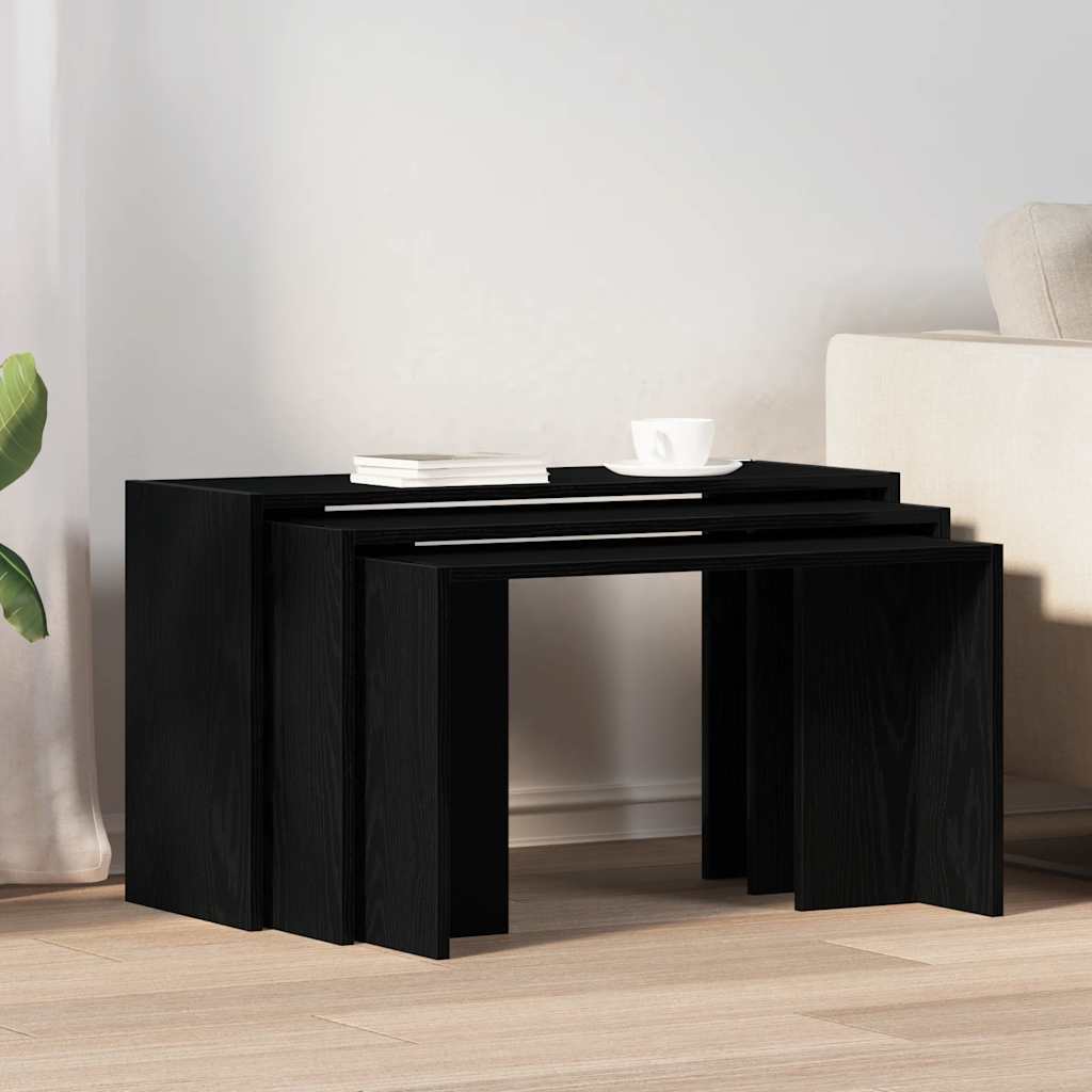 Nesting Tables 3 pcs Black Engineered Wood - Bargainia.com - 8721158574138 - 858534