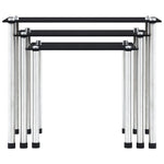 Nesting Tables 3 pcs Black Tempered Glass - Bargainia.com - 