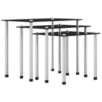 Nesting Tables 3 pcs Black Tempered Glass - Bargainia.com - 