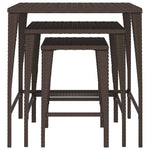 Nesting Tables 3 pcs Brown Poly Rattan - Bargainia.com - 