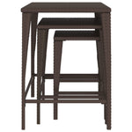 Nesting Tables 3 pcs Brown Poly Rattan - Bargainia.com - 