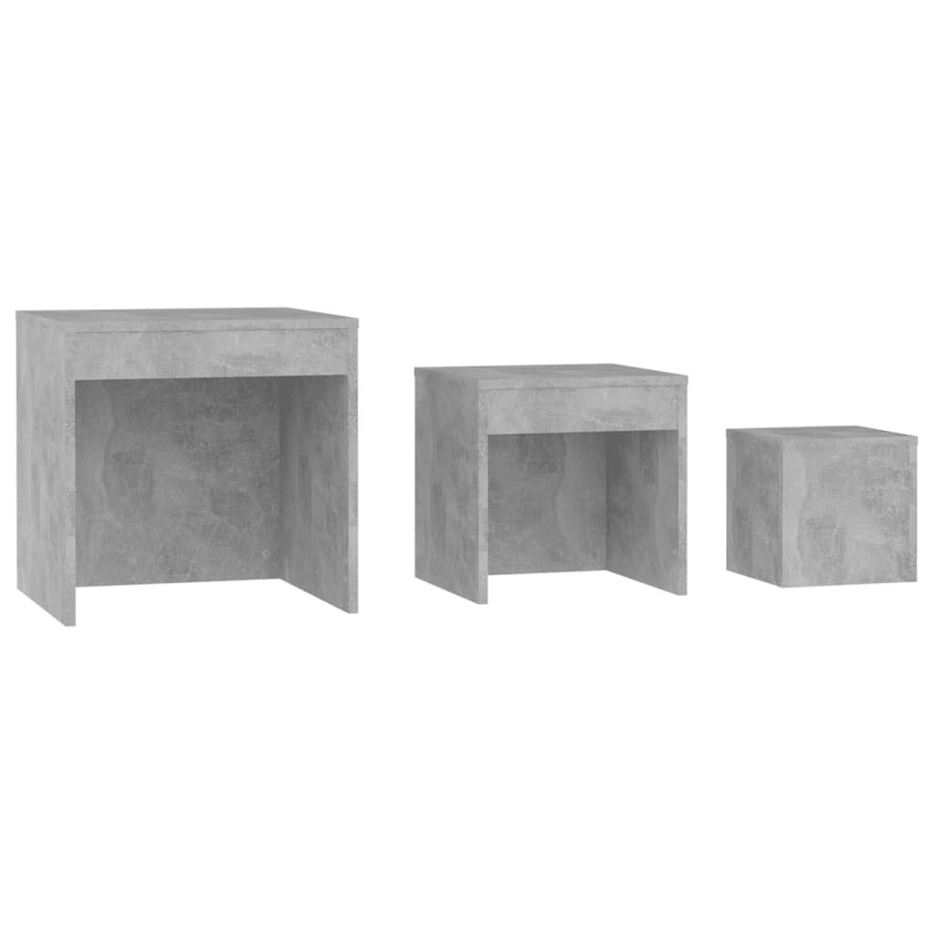 Nesting Tables 3 pcs Concrete Grey Engineered Wood - Bargainia.com - 