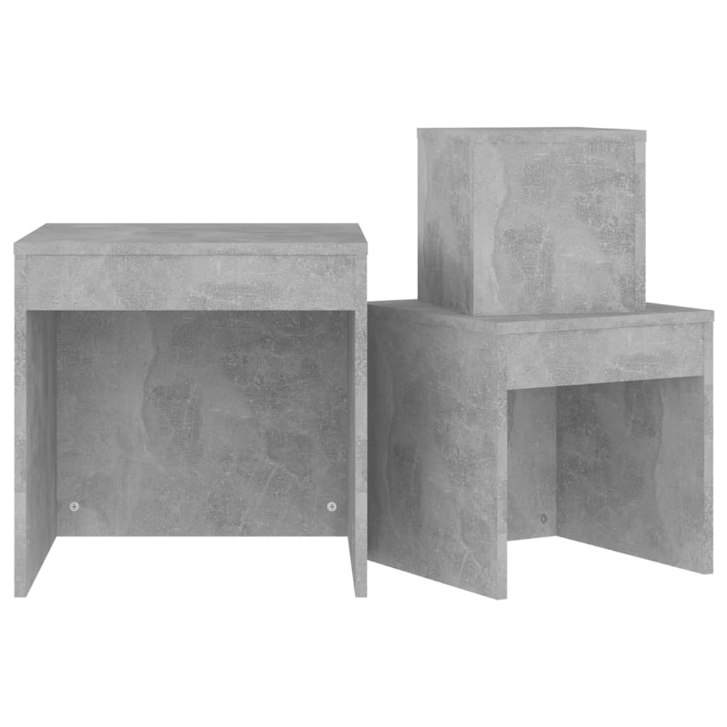 Nesting Tables 3 pcs Concrete Grey Engineered Wood - Bargainia.com - 