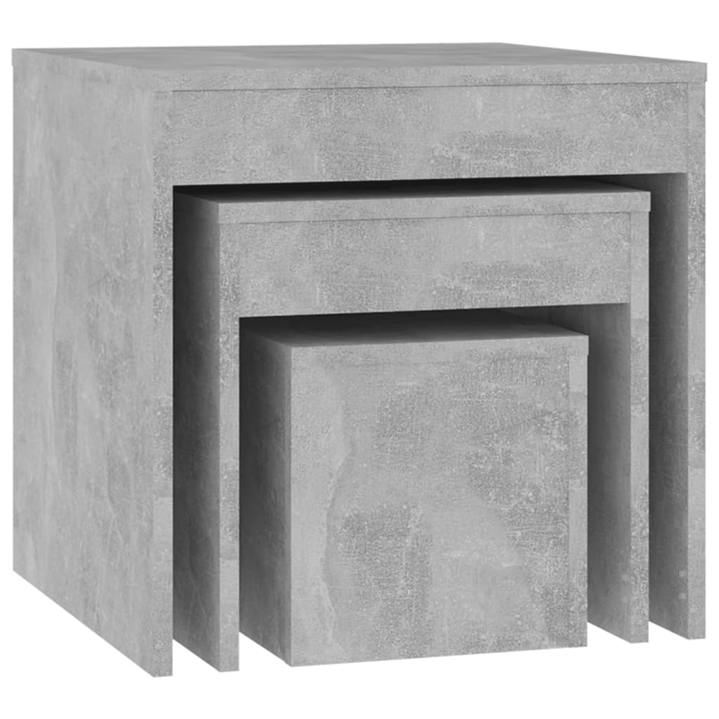 Nesting Tables 3 pcs Concrete Grey Engineered Wood - Bargainia.com - 