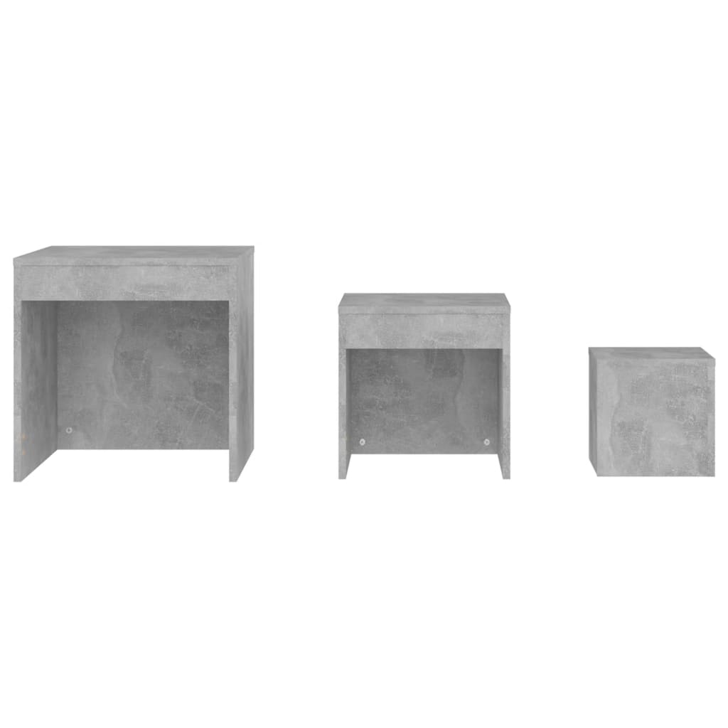 Nesting Tables 3 pcs Concrete Grey Engineered Wood - Bargainia.com - 