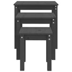 Nesting Tables 3 pcs Grey Solid Wood Pine - Bargainia.com - 
