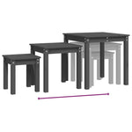 Nesting Tables 3 pcs Grey Solid Wood Pine - Bargainia.com - 