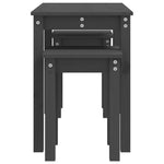 Nesting Tables 3 pcs Grey Solid Wood Pine - Bargainia.com - 