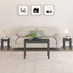 Nesting Tables 3 pcs Grey Solid Wood Pine - Bargainia.com - 