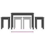 Nesting Tables 3 pcs Grey Solid Wood Pine - Bargainia.com - 