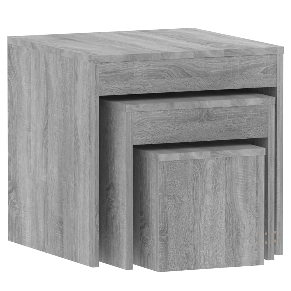 Nesting Tables 3 pcs Grey Sonoma Engineered Wood - Bargainia.com - 8720286932889 - 815226