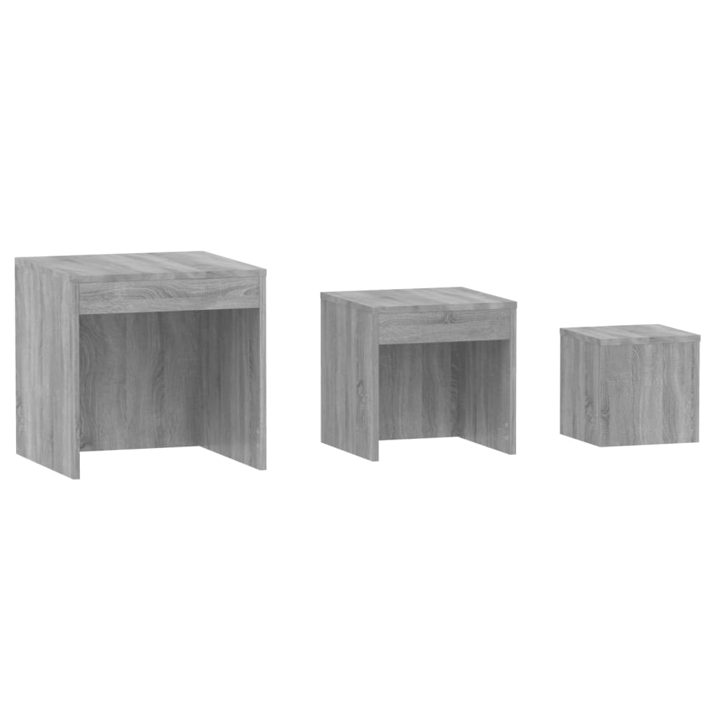 Nesting Tables 3 pcs Grey Sonoma Engineered Wood - Bargainia.com - 8720286932889 - 815226