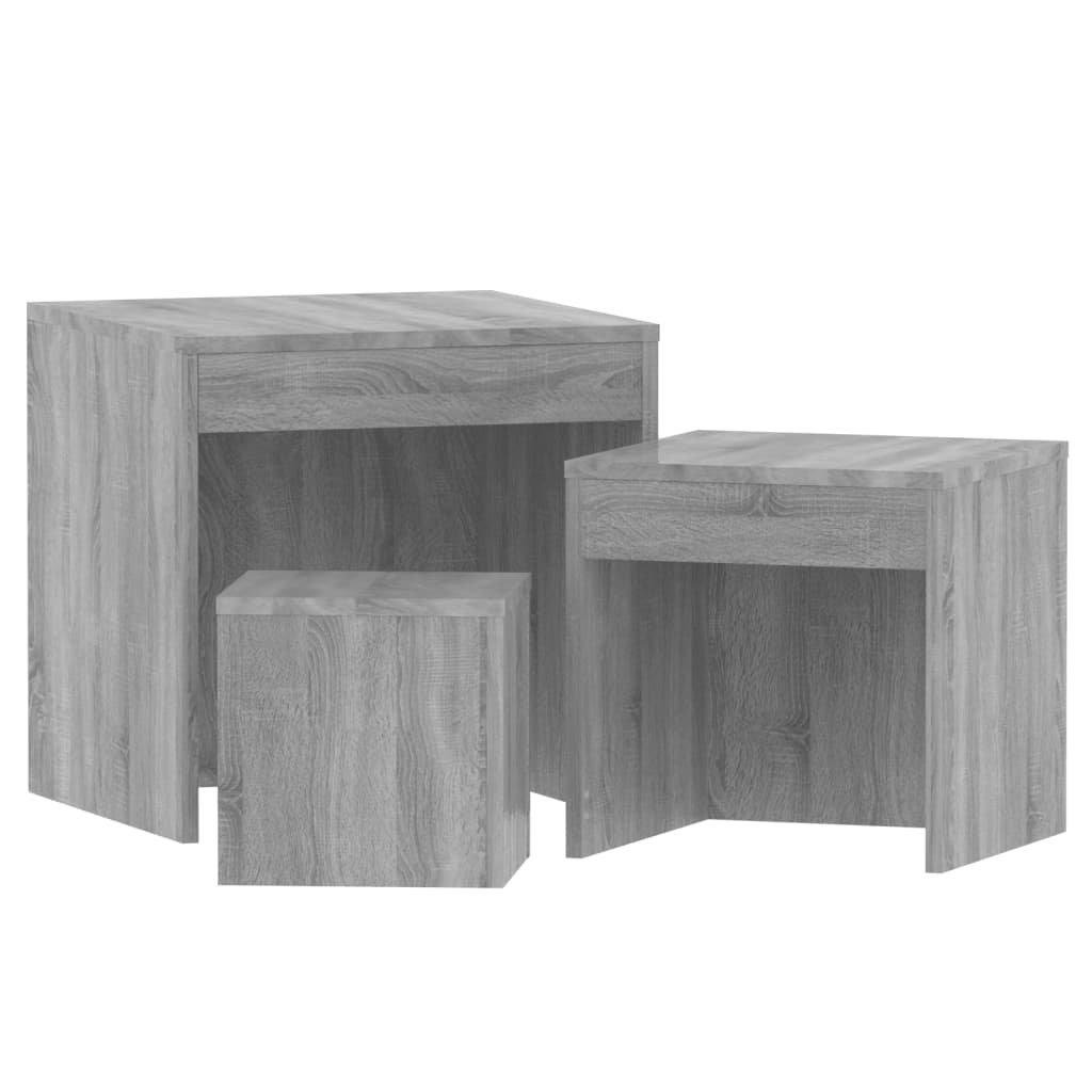 Nesting Tables 3 pcs Grey Sonoma Engineered Wood - Bargainia.com - 8720286932889 - 815226