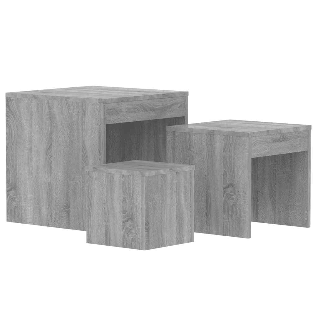Nesting Tables 3 pcs Grey Sonoma Engineered Wood - Bargainia.com - 8720286932889 - 815226