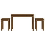 Nesting Tables 3 pcs Honey Brown Solid Wood Pine - Bargainia.com - 