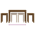 Nesting Tables 3 pcs Honey Brown Solid Wood Pine - Bargainia.com - 