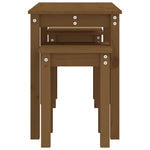 Nesting Tables 3 pcs Honey Brown Solid Wood Pine - Bargainia.com - 