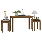 Nesting Tables 3 pcs Honey Brown Solid Wood Pine - Bargainia.com - 
