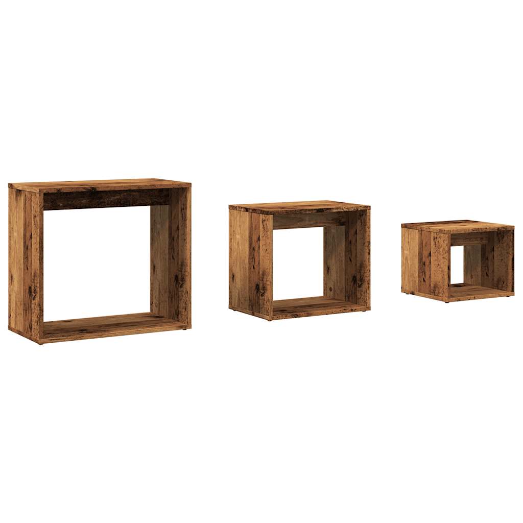 Nesting Tables 3 pcs Old Wood Engineered Wood - Bargainia.com - 8721158440273 - 856674
