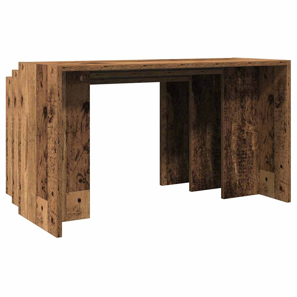 Nesting Tables 3 pcs Old Wood Engineered Wood - Bargainia.com - 