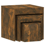 Nesting Tables 3 pcs Smoked Oak Engineered Wood - Bargainia.com - 