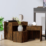 Nesting Tables 3 pcs Smoked Oak Engineered Wood - Bargainia.com - 