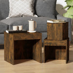 Nesting Tables 3 pcs Smoked Oak Engineered Wood - Bargainia.com - 