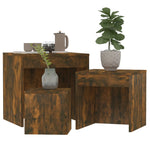 Nesting Tables 3 pcs Smoked Oak Engineered Wood - Bargainia.com - 