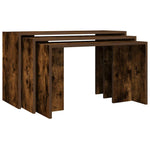 Nesting Tables 3 pcs Smoked Oak Engineered Wood - Bargainia.com - 