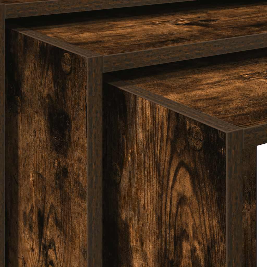 Nesting Tables 3 pcs Smoked Oak Engineered Wood - Bargainia.com - 8721158574169 - 858537