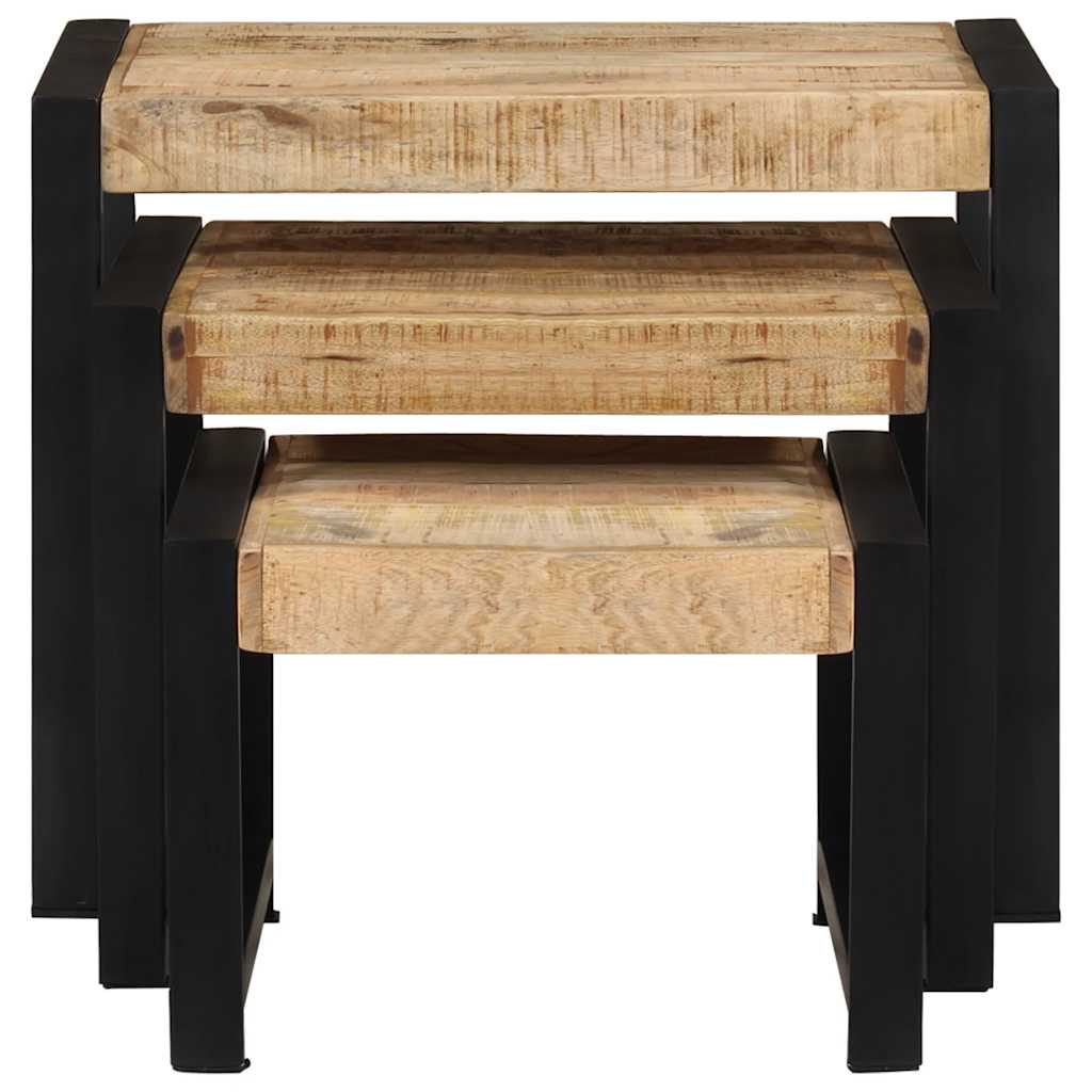 Nesting Tables 3 pcs Solid Mango Wood - Bargainia.com - 