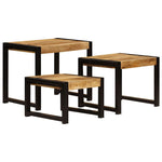Nesting Tables 3 pcs Solid Mango Wood - Bargainia.com - 