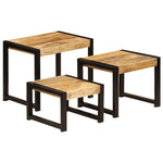 Nesting Tables 3 pcs Solid Mango Wood - Bargainia.com - 