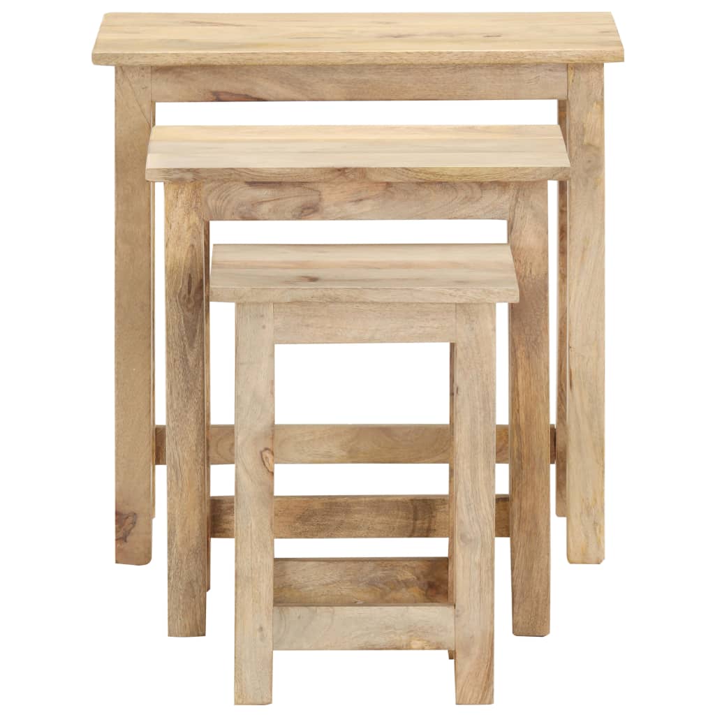 Nesting Tables 3 pcs Solid Mango Wood - Bargainia.com - 