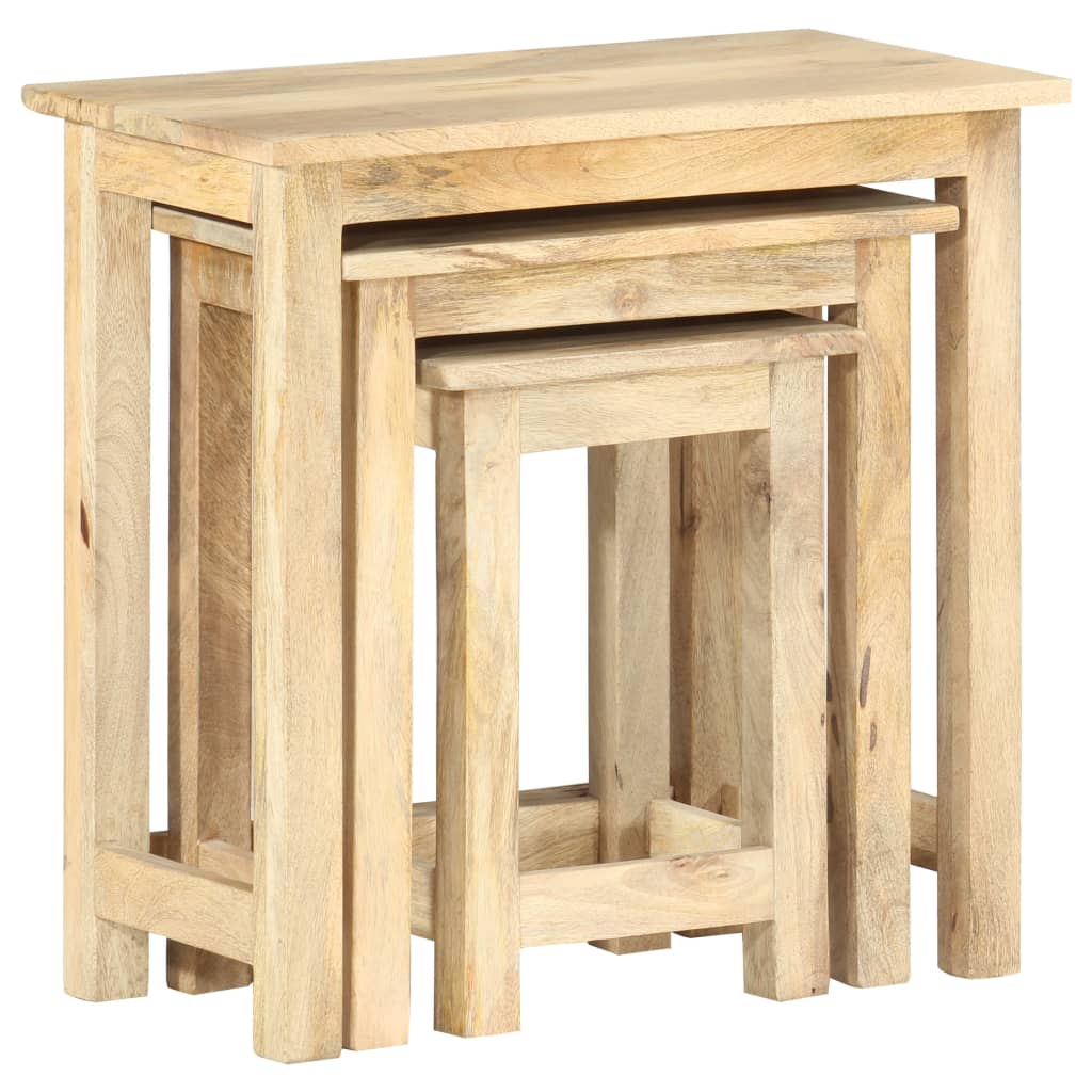 Nesting Tables 3 pcs Solid Mango Wood - Bargainia.com - 