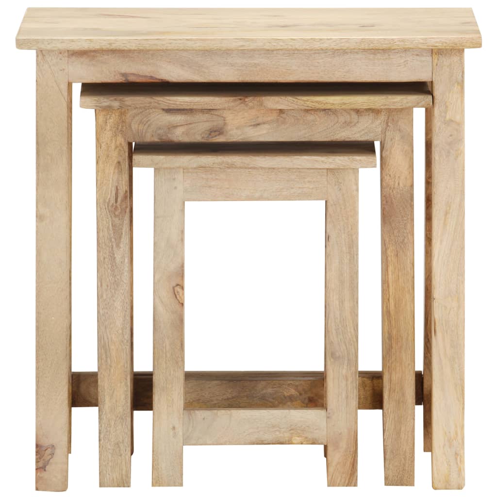 Nesting Tables 3 pcs Solid Mango Wood - Bargainia.com - 8719883822730 - 287489
