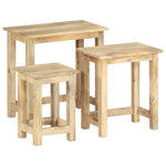 Nesting Tables 3 pcs Solid Mango Wood - Bargainia.com - 