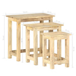 Nesting Tables 3 pcs Solid Mango Wood - Bargainia.com - 