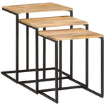 Nesting Tables 3 pcs Solid Wood Acacia - Bargainia.com - 