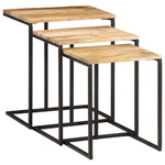 Nesting Tables 3 pcs Solid Wood Acacia - Bargainia.com - 