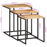 Nesting Tables 3 pcs Solid Wood Acacia - Bargainia.com - 