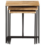 Nesting Tables 3 pcs Solid Wood Acacia - Bargainia.com - 