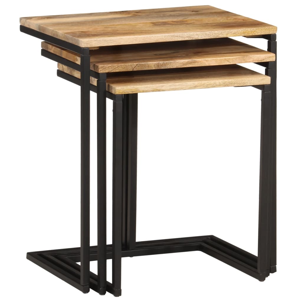 Nesting Tables 3 pcs Solid Wood Acacia - Bargainia.com - 